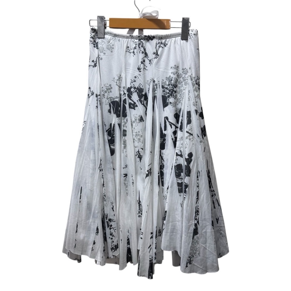 Ricki’s Floral Midi Skirt White Boho Print Cottagecore Fairycore Minimalist - Picture 4 of 7